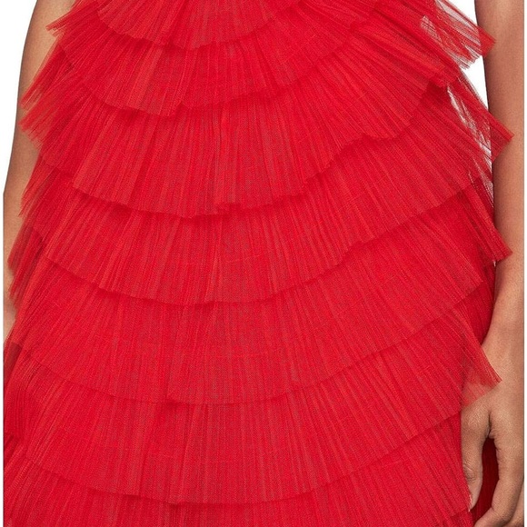 BCBGMAXAZRIA Women’s Red Tulle Mini Cassandra Party Dress Size 10 - Picture 11 of 13